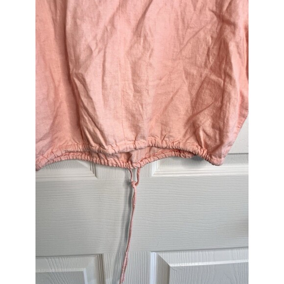Banana Republic Linen Blend Tie Hem Top Sz XS Baby Pink NWT Boho Cute - Picture 8 of 8